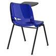 Bowery Hill Contemporary Metal/Plastic Ergonomic Shell Chair in Blue