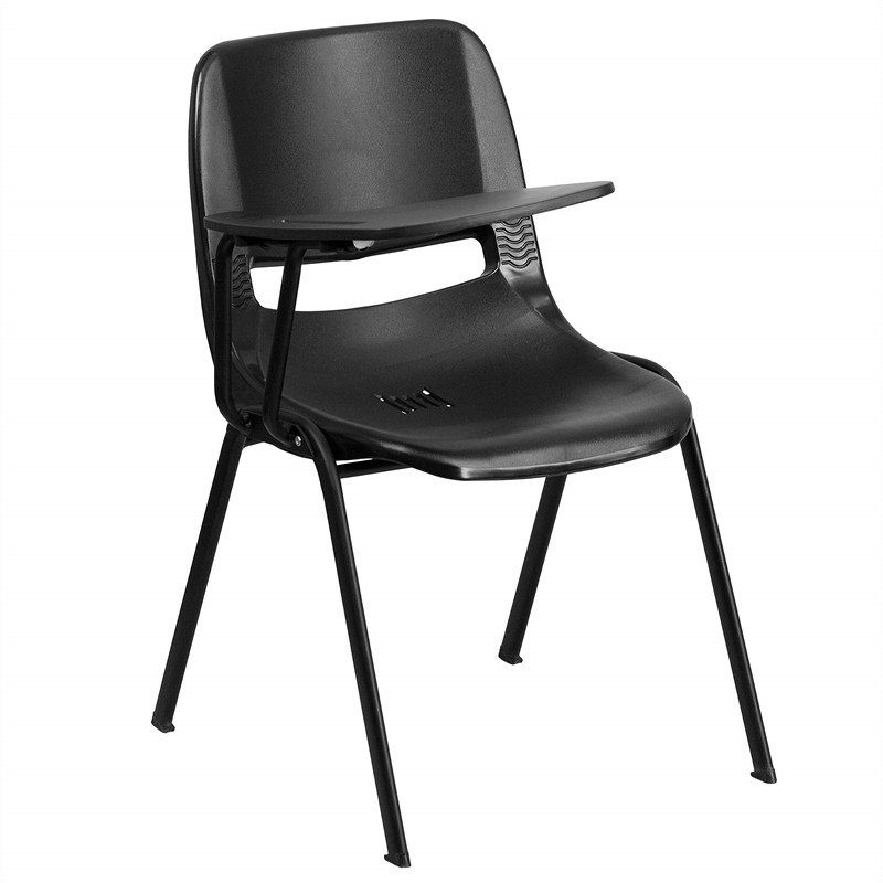 Bowery Hill Ergonomic Shell Chair in Black