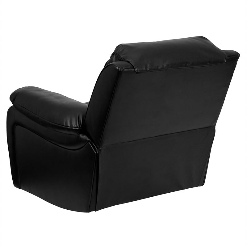 Bowery Hill Modern LeatherSoft Plush Arms Rocker Recliner in Black