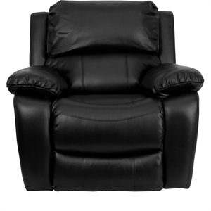 Bowery Hill Modern LeatherSoft Plush Arms Rocker Recliner in Black