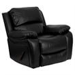 Bowery Hill Modern LeatherSoft Plush Arms Rocker Recliner in Black