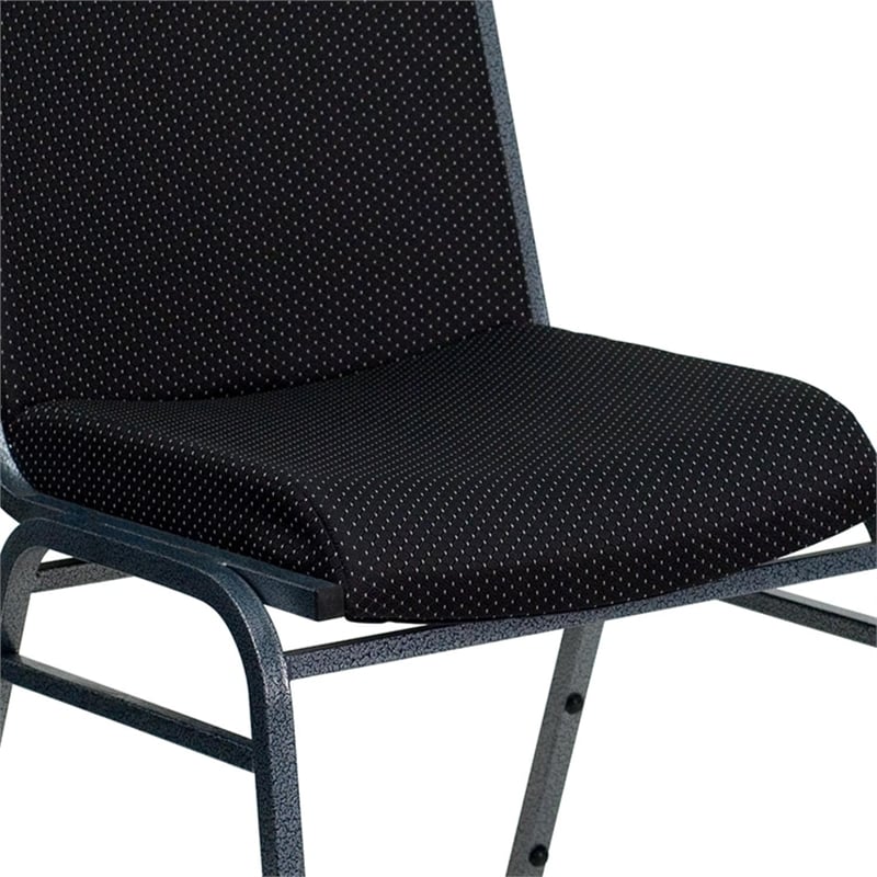 Bowery Hill Fabric/Metal Multipurpose Stacking Guest Chair in Black