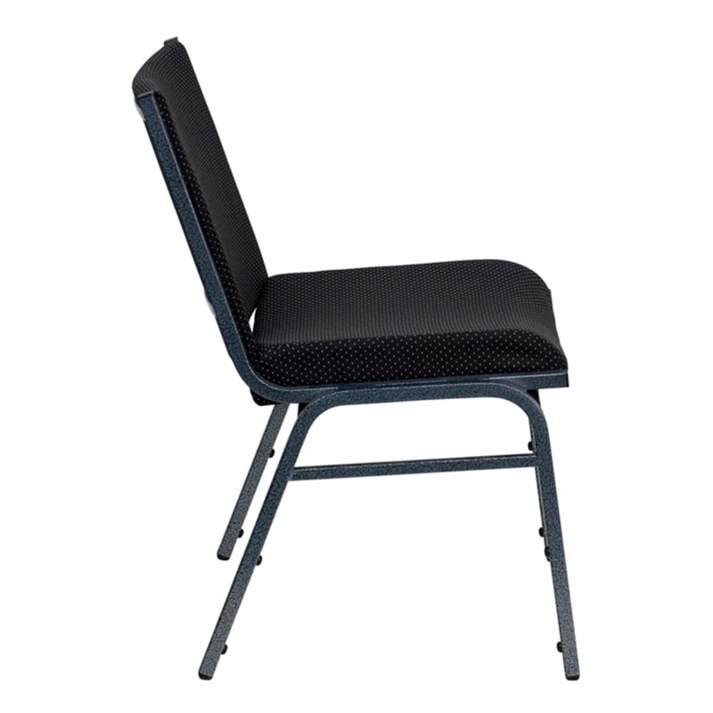 Bowery Hill Fabric/Metal Multipurpose Stacking Guest Chair in Black