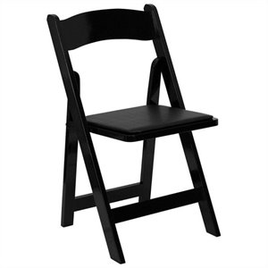 bowery hill wood folding chair in black