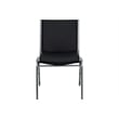 Bowery Hill Upholstered Stacking Chair in Black Vinyl