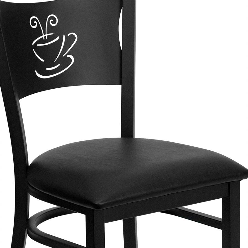 Bowery Hill Coffee Back Metal Dining Chair in Black