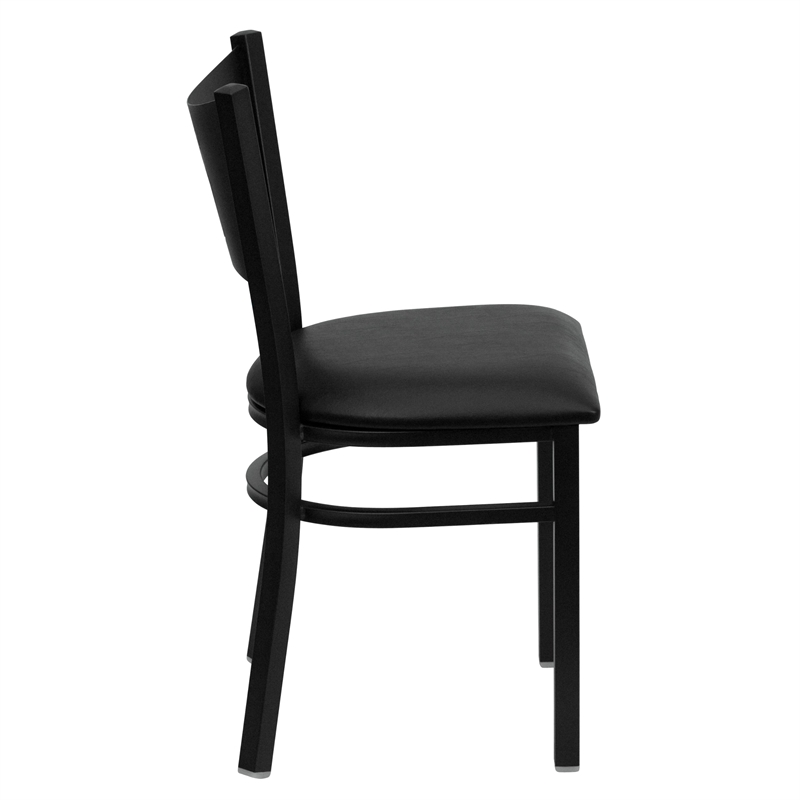 Bowery Hill Coffee Back Metal Dining Chair in Black