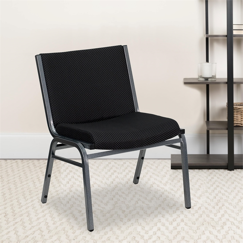 Bowery Hill Extra Wide Stacking Chair in Black