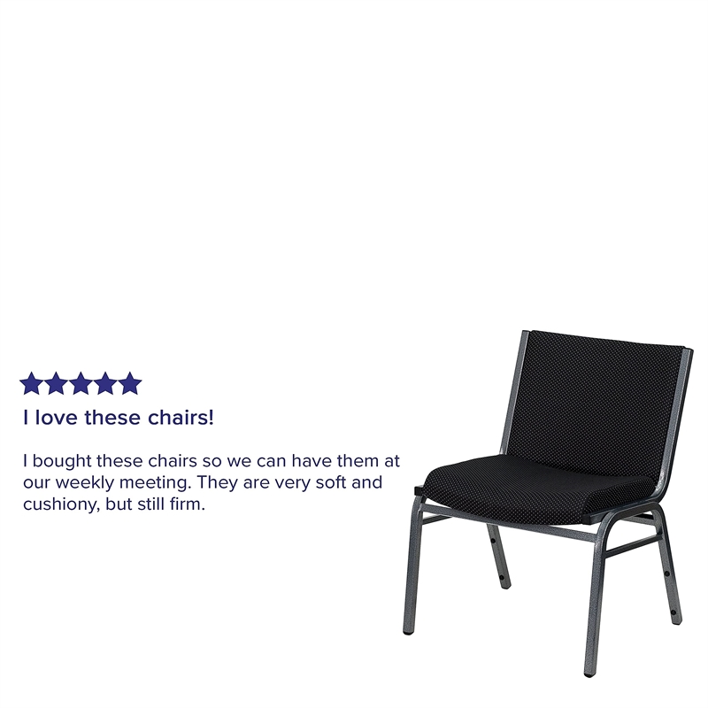 Bowery Hill Extra Wide Stacking Chair in Black
