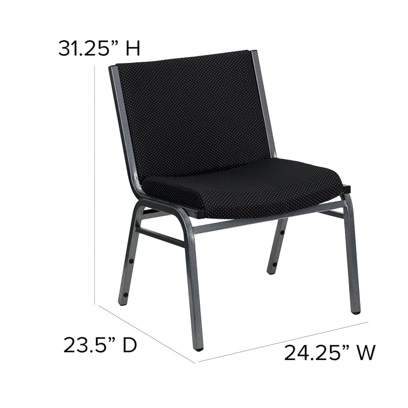 Bowery Hill Extra Wide Stacking Chair in Black