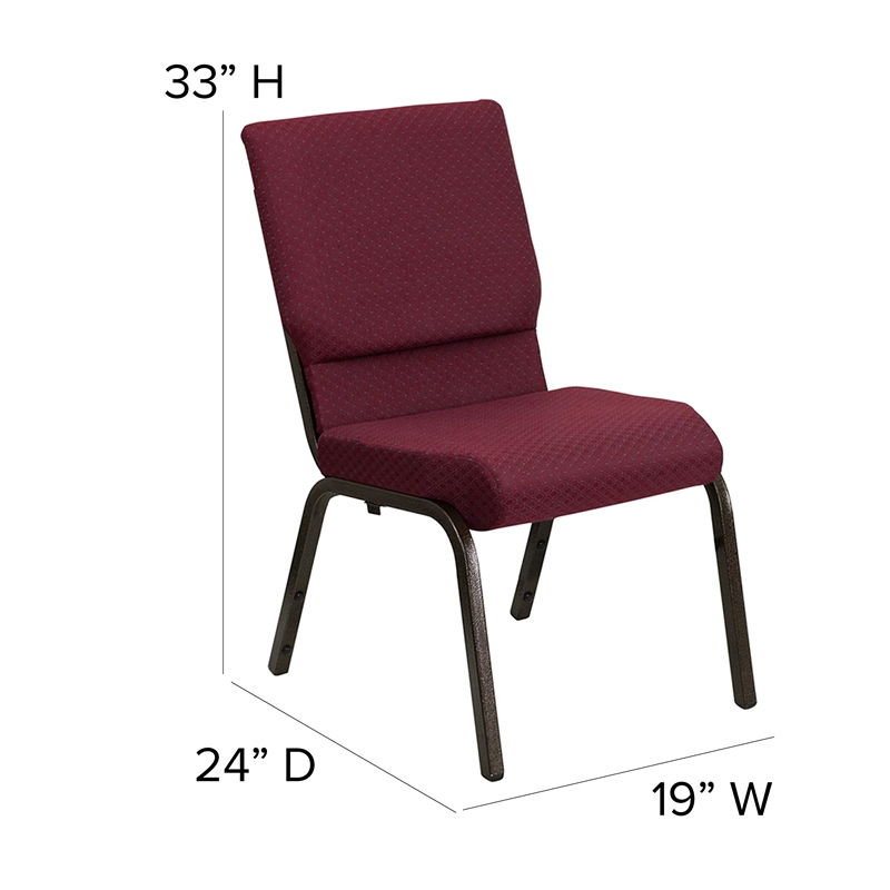 Bowery Hill Church Stacking Guest Chair in Burgundy