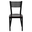 Bowery Hill Black Back Metal Dining Chair in Mahogany