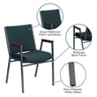 Bowery Hill Fabric/Metal Multipurpose Stacking Arm Guest Chair in Green