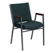 Bowery Hill Fabric/Metal Multipurpose Stacking Arm Guest Chair in Green