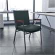 Bowery Hill Fabric/Metal Multipurpose Stacking Arm Guest Chair in Green