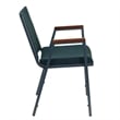 Bowery Hill Fabric/Metal Multipurpose Stacking Arm Guest Chair in Green