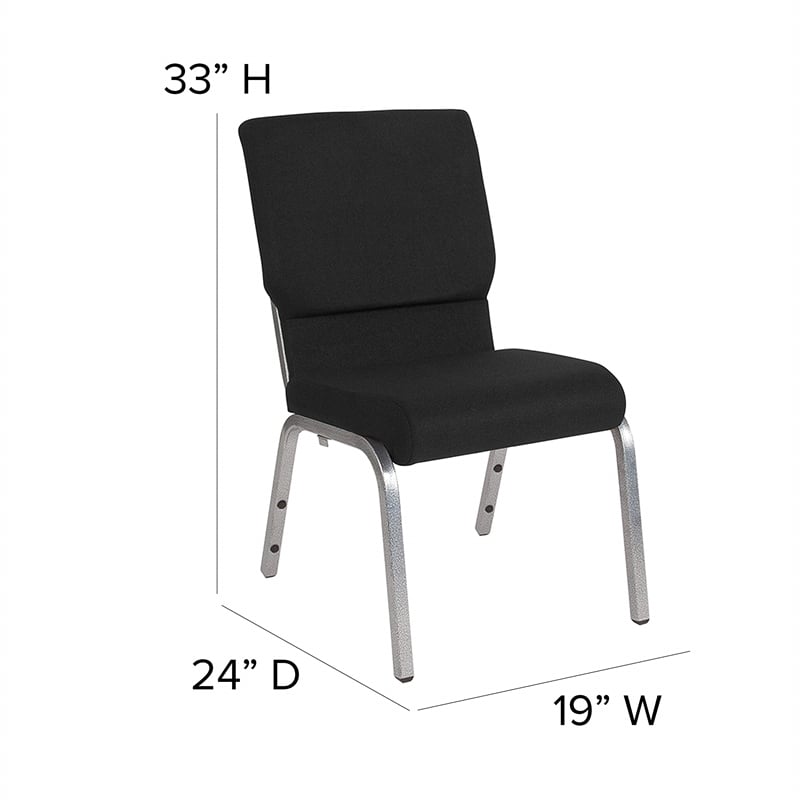 Bowery Hill Church Stacking Guest Chair in Black