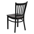 Bowery Hill Black Back Metal Dining Chair in Mahogany