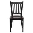 Bowery Hill Black Back Metal Dining Chair in Mahogany