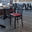 Bowery Hill Black Back Metal Dining Chair in Burgundy