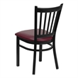 Bowery Hill Black Back Metal Dining Chair in Burgundy