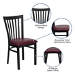 Bowery Hill Black Back Metal Dining Chair in Burgundy