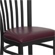 Bowery Hill Black Back Metal Dining Chair in Burgundy