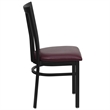 Bowery Hill Black Back Metal Dining Chair in Burgundy