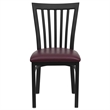 Bowery Hill Black Back Metal Dining Chair in Burgundy