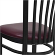 Bowery Hill Black Back Metal Dining Chair in Burgundy