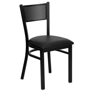 Bowery Hill Metal Dining Chair in Black Vinyl