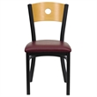 Bowery Hill Black Metal Dining Chair with Burgundy Seat