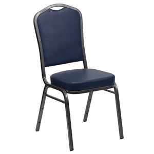 Bowery Hill Banquet Stacking Chair in Navy