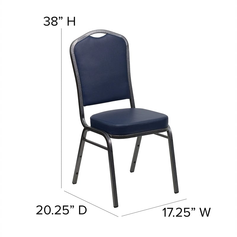 Bowery Hill Banquet Stacking Chair in Navy
