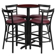 Bowery Hill 5 Piece Round Table Set in Mahogany and Black