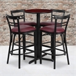 Bowery Hill 5 Piece Round Table Set in Mahogany and Black