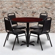Bowery Hill 5 Piece Laminate Table Set in Mahogany and Black