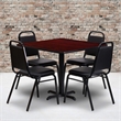 Bowery Hill 5 Piece Laminate Table Set in Mahogany and Black