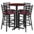 Bowery Hill 5 Piece Round Table Set in Black and Mahogany