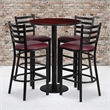 Bowery Hill 5 Piece Round Table Set in Mahogany and Black
