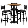 Bowery Hill 4 Piece Round Laminate Table Set in Natural and Black