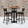 Bowery Hill 4 Piece Round Laminate Table Set in Natural and Black