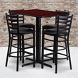 Bowery Hill 5 Piece Rectangular Table Set in Black and Mahogany