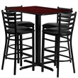 Bowery Hill 5 Piece Rectangular Table Set in Black and Mahogany