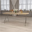 Bowery Hill Rectangular Birchwood Folding Banquet Table in Silver