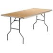 Bowery Hill Rectangular Birchwood Folding Banquet Table in Silver
