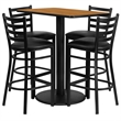Bowery Hill 5 Piece Rectangular Table Set in Natural and Black