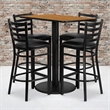 Bowery Hill 5 Piece Rectangular Table Set in Natural and Black