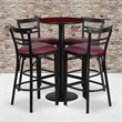 Bowery Hill 5 Piece Round Table Set in Mahogany and Black