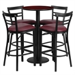 Bowery Hill 5 Piece Round Table Set in Mahogany and Black